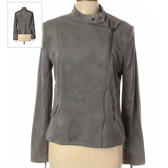 Adrienne Vittadini Jackets & Blazers - Adrienne Vittadini Faux Suede Moto Jacket